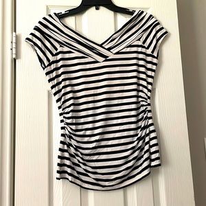 Women off the shoulder Striped Black/white Top